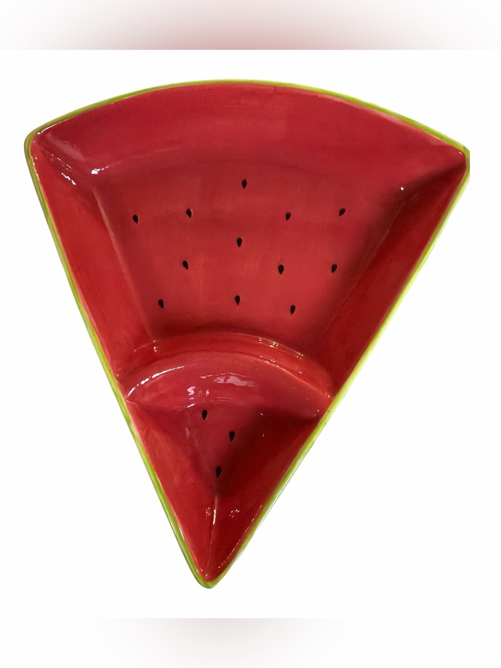Summer Living Ceramic Watermelon Slice Shaped Divided Serving Platter Preowned